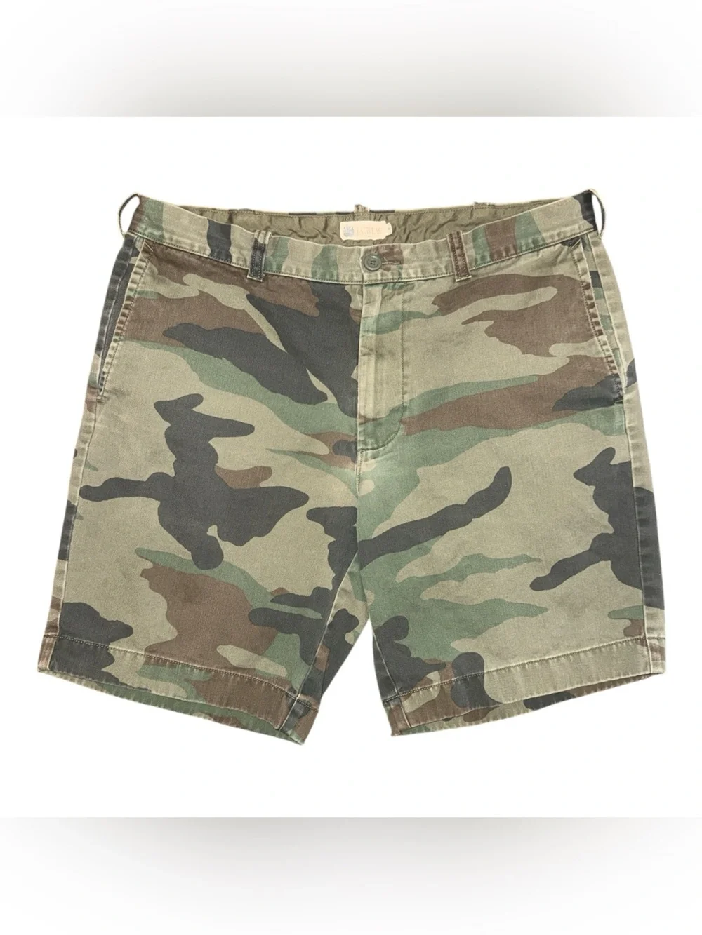 J. Crew Men's Hunting Camo 100% Cotton Shorts in Green and Brown Mens Size 36W